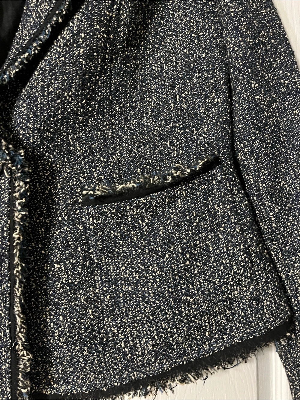 Anne Klein Style Black & White Tweed Women's Blazer Jacket - Picture 5 of 9